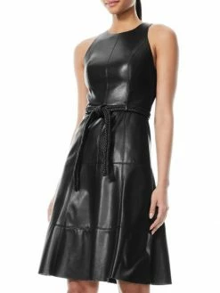 Alice + Olivia Leandra Vegan Leather Midi-Dress -Alice + Olivia Sales unnamed file 1567