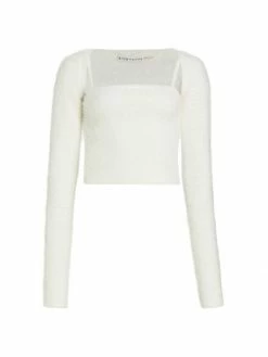Alice + Olivia Luetta Crop Top Citron