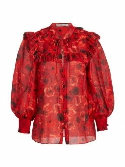 Alice + Olivia Bette Floral Silk & Cotton Blouse
