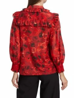 Alice + Olivia Bette Floral Silk & Cotton Blouse -Alice + Olivia Sales unnamed file 1604