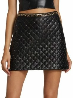 Alice + Olivia Riley Vegan Leather Miniskirt -Alice + Olivia Sales unnamed file 162