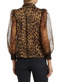 Alice + Olivia Brentley Leopard-Print Tie-Neck Blouse -Alice + Olivia Sales unnamed file 1632