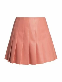 Alice + Olivia Carter Vegan Leather Pleated Miniskirt