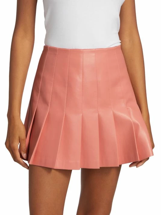 Alice + Olivia Carter Vegan Leather Pleated Miniskirt 5 Alice + Olivia Carter Vegan Leather Pleated Miniskirt - Image 3
