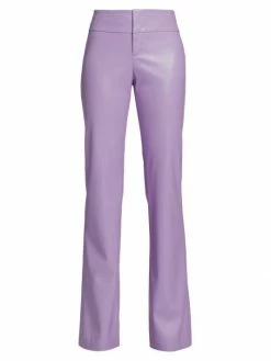 Alice + Olivia Oliva Vegan Leather Boot-Cut Trousers