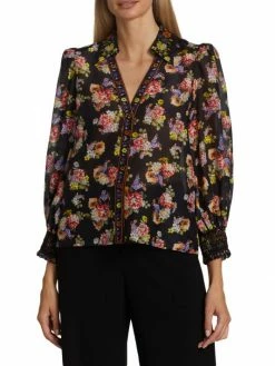 Alice + Olivia Cosima Smocked Blouse -Alice + Olivia Sales unnamed file 1729