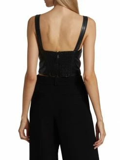 Alice + Olivia Jeanna Vegan Leather Bustier Top -Alice + Olivia Sales unnamed file 1738