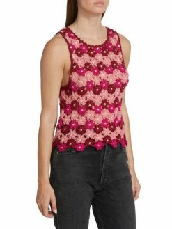 Alice + Olivia Reva Flower Crochet Shell Top -Alice + Olivia Sales unnamed file 1744