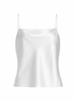 Alice + Olivia Harmon Draped Satin Tank Top Off White 9 Alice + Olivia Harmon Draped Satin Tank Top Off White -Alice + Olivia Sales unnamed file 1751