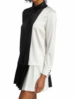 Alice + Olivia Willa Combo Silk Shirt -Alice + Olivia Sales unnamed file 1758