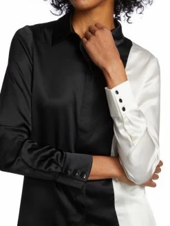 Alice + Olivia Willa Combo Silk Shirt -Alice + Olivia Sales unnamed file 1760