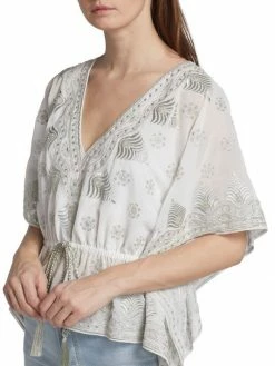 Alice + Olivia Sharita Embroidered Kaftan Top -Alice + Olivia Sales unnamed file 179