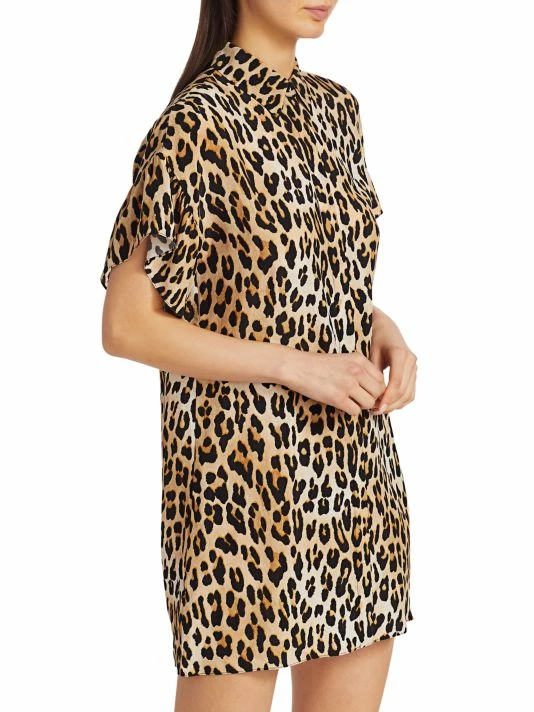 Alice + Olivia Jude Ruffle-Sleeve Leopard Shirtdress 6 Alice + Olivia Jude Ruffle-Sleeve Leopard Shirtdress - Image 4