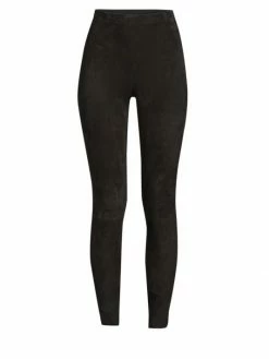 Alice + Olivia Maddox Suede Leggings Black -Alice + Olivia Sales unnamed file 1854