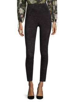 Alice + Olivia Maddox Suede Leggings Black -Alice + Olivia Sales unnamed file 1856