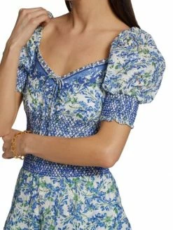 Alice + Olivia Crawford Floral Smocked Cotton Crop Top -Alice + Olivia Sales unnamed file 1961