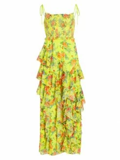 Alice + Olivia Jocelyn Tiered Ruffle Maxi Dress