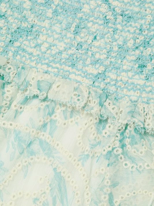 Alice + Olivia Jocelyn Floral Smocked Cotton Ruffle Minidress 9 Alice + Olivia Jocelyn Floral Smocked Cotton Ruffle Minidress - Image 7