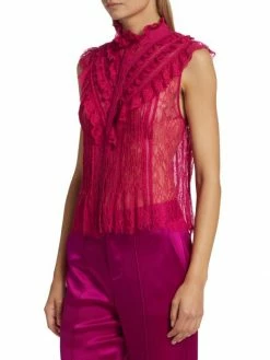 Alice + Olivia Rheba Ruffled-Yoke Lace Top -Alice + Olivia Sales unnamed file 205