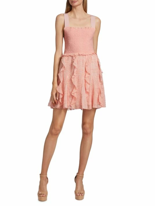 Alice + Olivia Jocelyn Eyelet Ruffle Minidress 4 Alice + Olivia Jocelyn Eyelet Ruffle Minidress - Image 2