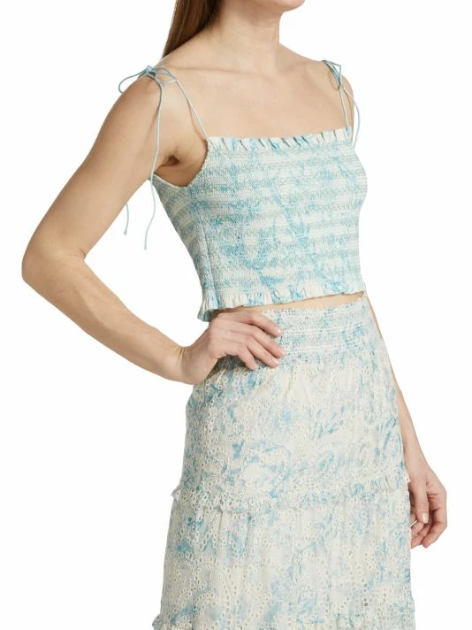 Alice + Olivia Kathlyn Floral Smocked Top 6 Alice + Olivia Kathlyn Floral Smocked Top - Image 4