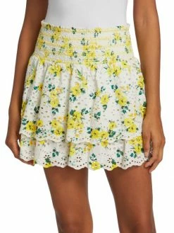 Alice + Olivia Bethie Smocked Tiered Ruffle Miniskirt -Alice + Olivia Sales unnamed file 2122