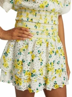 Alice + Olivia Bethie Smocked Tiered Ruffle Miniskirt -Alice + Olivia Sales unnamed file 2125