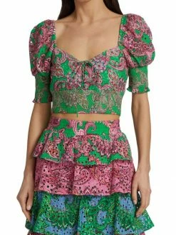 Alice + Olivia Crawford Smocked Paisley Top -Alice + Olivia Sales unnamed file 2143
