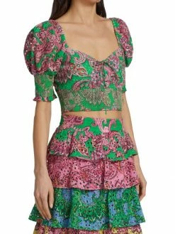 Alice + Olivia Crawford Smocked Paisley Top -Alice + Olivia Sales unnamed file 2144