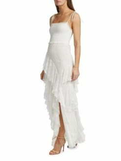 Alice + Olivia Jocelyn High Slit Ruffle Maxi Dress -Alice + Olivia Sales unnamed file 2150