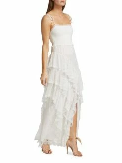 Alice + Olivia Jocelyn High Slit Ruffle Maxi Dress -Alice + Olivia Sales unnamed file 2151