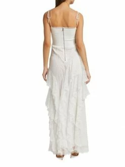 Alice + Olivia Jocelyn High Slit Ruffle Maxi Dress -Alice + Olivia Sales unnamed file 2152