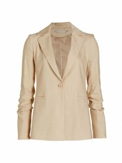 Alice + Olivia Pailey Single-Breasted Blazer Ocean Blue