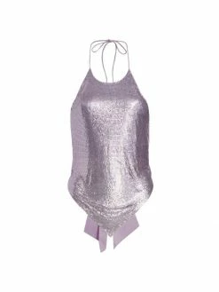 Alice + Olivia Frenchie Halter Chain Mesh Top