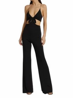Alice + Olivia Havana Cut-Out Jumpsuit Black -Alice + Olivia Sales unnamed file 2184