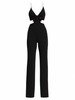 Alice + Olivia Havana Cut-Out Jumpsuit Black -Alice + Olivia Sales unnamed file 2185