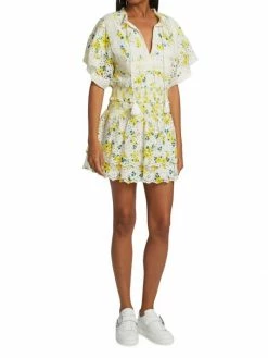 Alice + Olivia Tabitha Eyelet Flutter-Sleeve Blouse -Alice + Olivia Sales unnamed file 2209