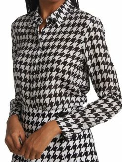 Alice + Olivia Willa Houndstooth Print Blouse -Alice + Olivia Sales unnamed file 2240