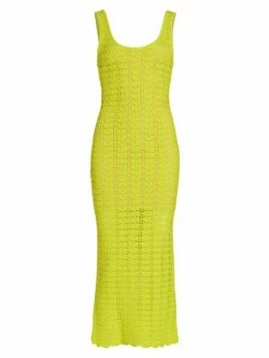 Alice + Olivia Veronique Crochet Tank Midi-Dress Lemon Sorbet -Alice + Olivia Sales unnamed file 2245