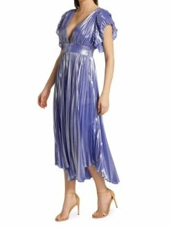 Alice + Olivia Niesha Glossy Pleated Midi Dress -Alice + Olivia Sales unnamed file 2270