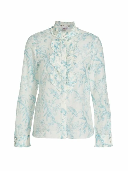 Alice + Olivia Kurt Heart Pintuck Button-Front Blouse 3 Alice + Olivia Kurt Heart Pintuck Button-Front Blouse