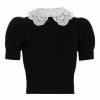 Alice + Olivia Chase Eyelet Collar Sweater