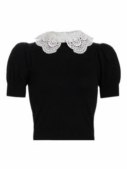 Alice + Olivia Chase Eyelet Collar Sweater