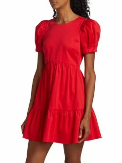 Alice + Olivia Ann Curved Empire-Waist Tiered Minidress 12 Alice + Olivia Ann Curved Empire-Waist Tiered Minidress -Alice + Olivia Sales unnamed file 230