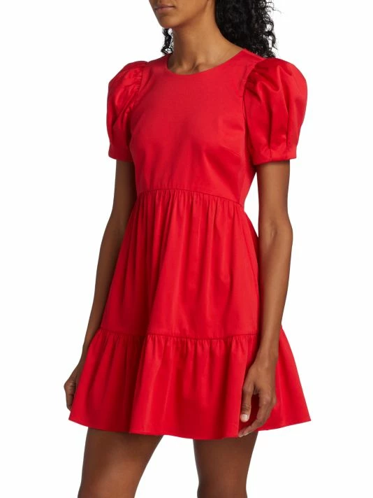 Alice + Olivia Ann Curved Empire-Waist Tiered Minidress 6 Alice + Olivia Ann Curved Empire-Waist Tiered Minidress - Image 4