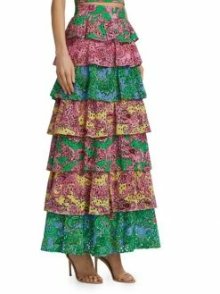 Alice + Olivia Jia Tiered Paisley Maxi Skirt -Alice + Olivia Sales unnamed file 2305