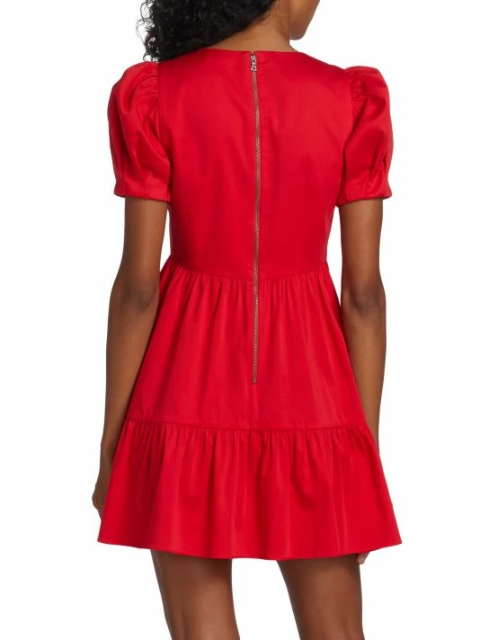 Alice + Olivia Ann Curved Empire-Waist Tiered Minidress 7 Alice + Olivia Ann Curved Empire-Waist Tiered Minidress - Image 5