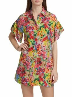 Alice + Olivia Jude Floral Button-Front Shirtdress -Alice + Olivia Sales unnamed file 2332