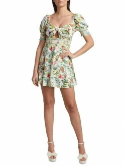 Alice + Olivia Kristie Floral Puff-Sleeve Minidress -Alice + Olivia Sales unnamed file 2338