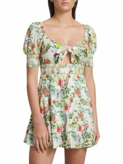 Alice + Olivia Kristie Floral Puff-Sleeve Minidress -Alice + Olivia Sales unnamed file 2339